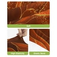 thumbnail image 4 of Burnt Orange Bar Stool Covers Set of 4, Sparkle Gold Stained Floral Flower Art Stretch Washable Bar Chair Covers with Backs, Removable Pub Counter Height Chair Cover for Kitchen Dining Room Cafe, 4 of 7