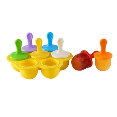 

YeccYuly Silicone Popsicle Mold Ice Pop Molds for Kids Baby Popsicle Molds Maker Mini 7-Cavity Egg Bite Mold Reusable Baby Food Storage Container