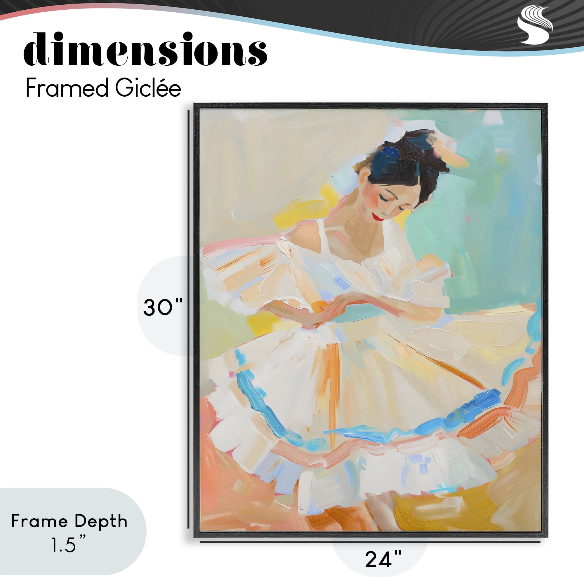 Stupell Industries Dancer with Flowing Dress Black Framed Giclee Art, design by The Prints Vibe