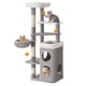 thumbnail image 1 of Torre para Gatos Feandrea con 2 Cuevas y 3 Poste Rascador, Gris Paloma, 1 of 7