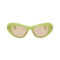 thumbnail image 2 of Lunettes à Moins de 5 $ Vertes Femmes en Gelée Couleur Lunettes de Soleil Rétro Simples Ovales, 2 of 8