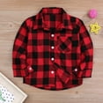 thumbnail image 2 of Tiny Cutey Toddler Baby Boy Christmas Red Long Sleeve Button Down Plaid Flannel Shirt,12-18 Months, 2 of 7