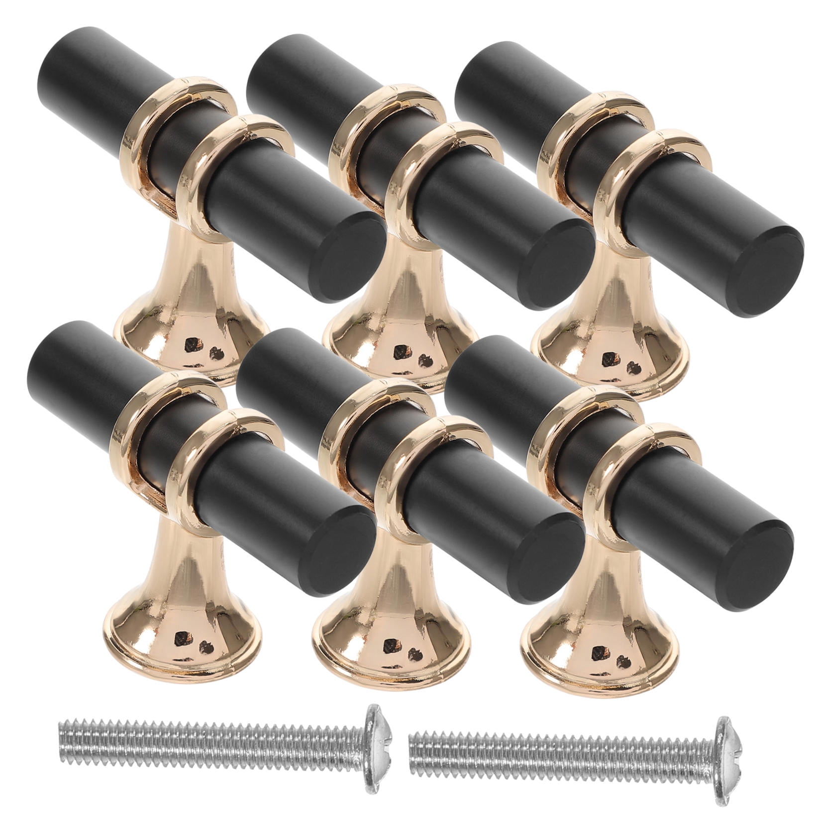 WEAVILUX kitchen cabinet knobs 10pcs Zinc Alloy Pulls Black Furniture Handle