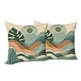 thumbnail image 4 of Ambesonne Monstera Throw Pillow Cover Pack of 2, Abstract Landscape Boho, 2 Pcs-16"x16", Evergreen Pale Seafoam, 4 of 5
