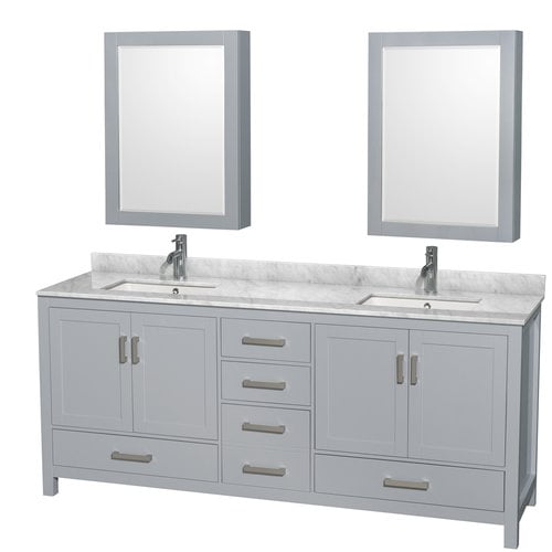 Wyndham Collection Sheffield 80 Inch Double Bathroom Vanity In