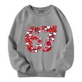 thumbnail image 4 of Fiaer Kids Valentine’s Day 67 Meme Filled with Hearts Funny Six Seven Sweatshirt for Girls Boys,Size 1-12 Years Grey 110, 4 of 4