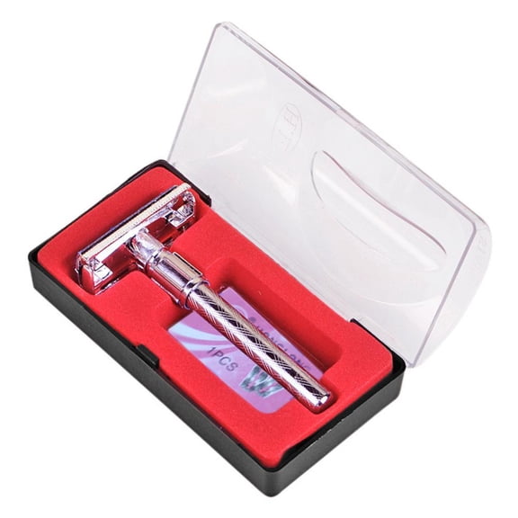 Traditional Safety Razor for Men Close Shave with Single Replacement Blade Included