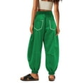 thumbnail image 6 of Barrel Sweatpants Women High Waisted Cinch Bottom Jogger Pants Drawstring High Waist Athletic Baggy Lounge Pant Green XL, 6 of 6