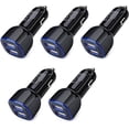 thumbnail image 2 of RIHJIN-Car Charger iPhone, 5Pack 2.4A 12V USB Adapter Car Cigarette Lighter USB Charger Car Plug for iPhone 17 16e 16 15 14 13 12 11 SE XR XS X 8 7 6,Samsung Galaxy S25 S24 S23 S22 S21 S10 S9,Android, 2 of 3