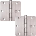 thumbnail image 3 of Stone Harbor Hardware 3-1/2" Door Hinges, 1/4" Radius Corner, Satin Nickel, 3-Pack, 3 of 4