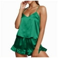 thumbnail image 3 of XINXIAOO Sexy Silk Pajamas for Women Sleeveless Cami Tops Shorts Set for Home Summer Bridal Pajamas, 3 of 8