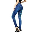 thumbnail image 6 of CLOOCL Women's Imitation Jeans Print Yoga Fitness Leggings Outdoor Exercise Workout High Waist Leggings, 6 of 8