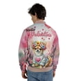 thumbnail image 5 of Hello Valentine’s Day Chihuahua Flower Crown Romantic Pink Floral All Over Print 3D Baseball Jacket Dog Lover Gifts Idea Bomber Jacket Softball - 00031, 5 of 6
