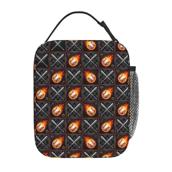 Baseball Lunch Box Insulated Lunch Bag Box, Reusable Bento Lunch Box Containers For Women Men, Cooler Tote Bag Lunchbox For Work Office Travel Picnic