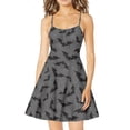 thumbnail image 4 of Jeiento Halloween Bats Dress for Women Sleeveless Summer Dresses Casual Spaghetti Strap Dresses Gray A Line Pleated Flowy Swing Mini Sundress, Size 3XL, 4 of 7