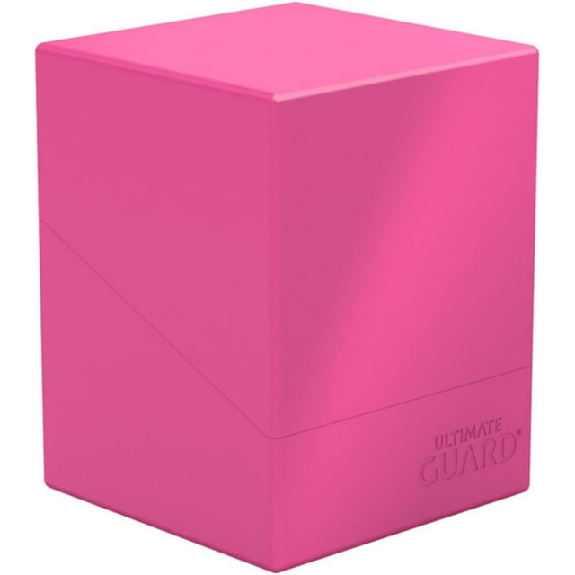 Ultimate Guard Boulder Solid 100+, Deck Case for 100 Double-Sleeved TCG Cards, Neon Pink, Secure & Durable Storage for Trading Card Games, No Transparency