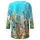 thumbnail image 4 of ICHUANYI Clearance Fashion Woman Round Neck 3/4Sleeve T-Shirt Printing Blouse Tops Sweatshirt(Green, S) ICHUANYI WER2023080801168, 4 of 4