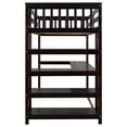 thumbnail image 4 of Twin Size Loft Bed with Storage Shelves and Built-in Desk, Wood Loft Bed Frame with Full-length Guardrails and Ladder for Kids Boys Girls Bedroom Dorm, Space Saving, Espresso, 4 of 7