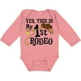 thumbnail image 3 of Inktastic Yes, This is My 1st Rodeo Cowboy Hat with Pink Band, Lasso Girls Long Sleeve Baby Bodysuit, 3 of 5