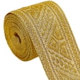 thumbnail image 1 of 4.6~5 Yards Ethnic Style Polyester Jacquard Ribbon for Sewing Decoration Goldenrod Color Triangle 1-1/2 inch(39mm), 1 of 7