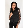 thumbnail image 3 of Cropped Puffer Vest - Women's Winter Sleeveless Jacket Pink, 3 of 4