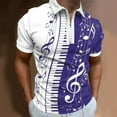 thumbnail image 2 of Men's Polo Shirts Mens Summer Fashion Holiday Beach Lapel Zipper Short Sleeve Shirt T Shirt, 2 of 4