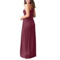thumbnail image 4 of Jumpingount Mujer Bolsillos Cuello Sin Mangas Color Sólido Maxi Vestido Vestidos Vino rojo METRO Jumpingount AP002069-07, 4 of 5