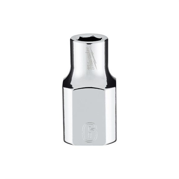 Milwaukee Tool 3/8" Drive 6mm  Metric 6-Point Socket with FOUR FLAT Sides, Vanadium Steel, Chrome