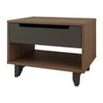 thumbnail image 2 of (Set of 2) Modern Night Stand in Charcoal and Walnut, 2 of 6