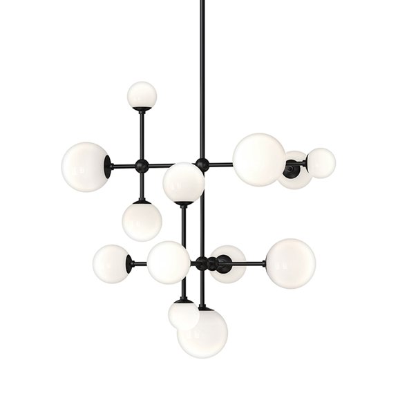 Sonneman 2064 Sabon 13 Light 29" Wide Led Abstract Pendant - Black