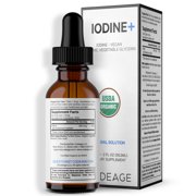 Codeage USDA Organic Iodine Drops, 250 Mcg, Liquid Supplement, 2 fl oz