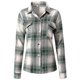 thumbnail image 2 of Chaqueta camisera pesada a cuadros con botones de manga larga informal para mujer, 2 of 5