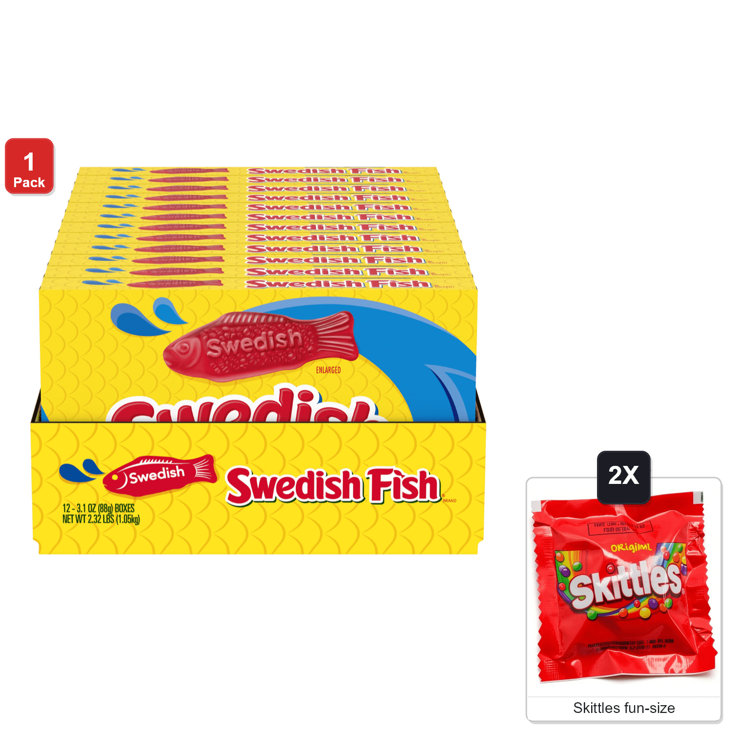 ミニスクイーズ パート2 Swedish Fish, Mini Soft and Chewy Candy, 2 oz, 24 pk. - Walmart.com