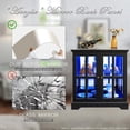 thumbnail image 3 of LED Accent Curio Cabinet with 7 Color Lights for Collectibles, 32" H Storage Cabinet with Tempered Glass Doors, Sideboard Buffet Case with Smartphone-Controlled Lights (Black), 3 of 9