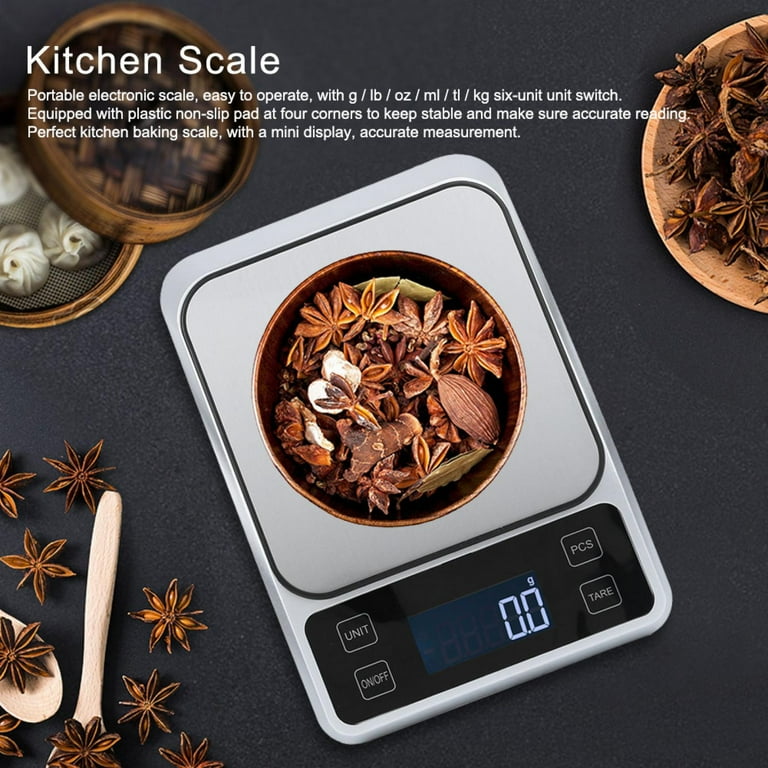 Stainless Steel Digital Kitchen Scale Kitchen Scales Maximum Capacity Of A 5000G For Kitchen Food Weight Cooking Walmart