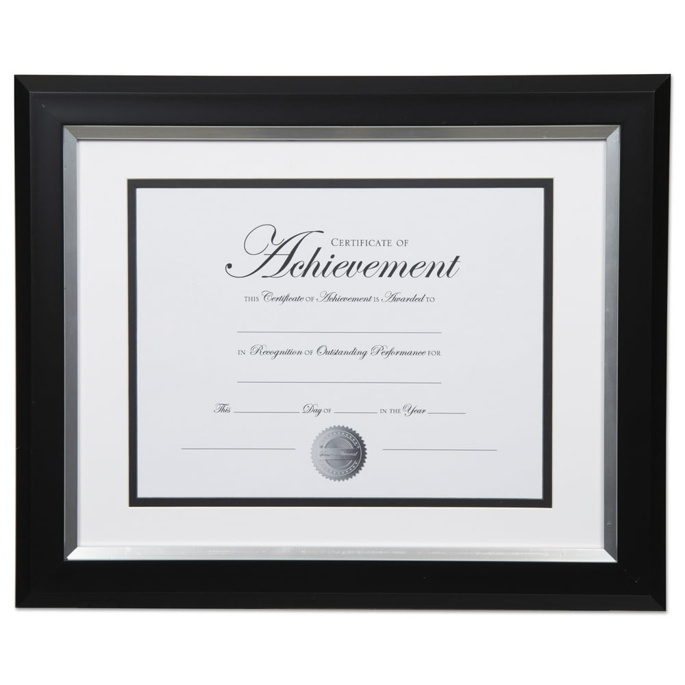 DAX 2Tone 11 x 14 Document Frame, 8.5 x 11 Insert, Black/Silver Frame