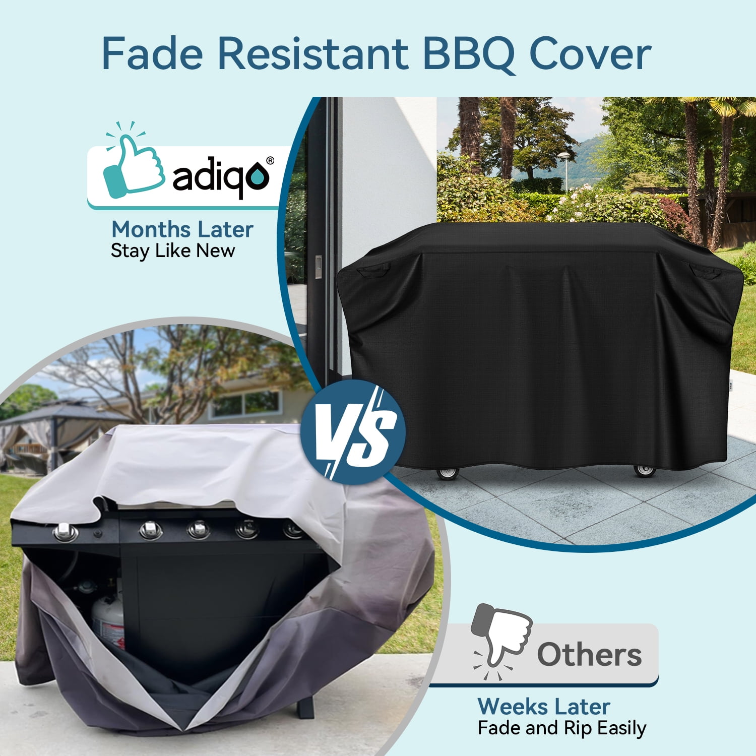 Adiqo 36 Inch Griddle Cover for Cooking Station with Hood, UV-Resistant Waterproof Outdoor Flat Top Grill Cover