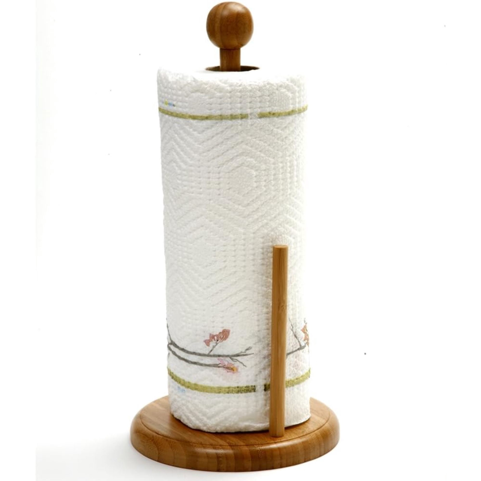 Norpro Bamboo Paper Towel Holder, Light Wood Grain