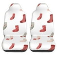 thumbnail image 2 of XMXT 2Pcs Car Seat Cover Decor Protector, Colorful Christmas Socks Front Seat Covers for Cars SUVs, Universal Fit, 2 of 9