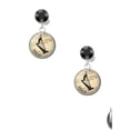 thumbnail image 2 of Delight Jewelry Silvertone Domed Music - Harp Black Crystal Clip on Earrings, 2 of 5