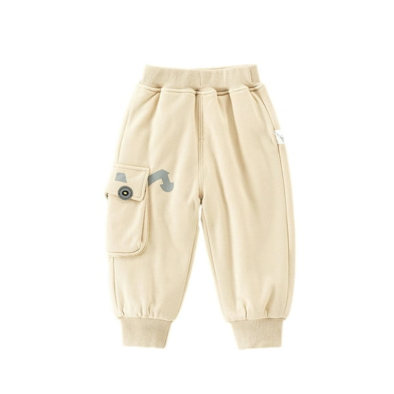 KYAIGUO Kids Boys Girls's Pants Spring & Autumn Thickened Pant Stretch Pant Pockets Padded Pants Kids Clothes Sized 1-7T