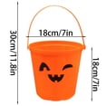 thumbnail image 2 of Halloween Handheld Pumpkin Candy Bucket for Trick or Treat Green 1pc, 2 of 8