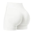 thumbnail image 6 of felwors High Waisted Biker Shorts Tummy Control Seamless Workout Yoga Running Volleyball White for Size L, 6 of 9