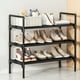 thumbnail image 1 of Zapatero para armario, zapatero de 3 niveles, zapatero largo para zapatillas y botas, zapatero apilable independiente para entrada, garaje, dormitorio, espacio pequeño, zapatero de plástico., 1 of 6