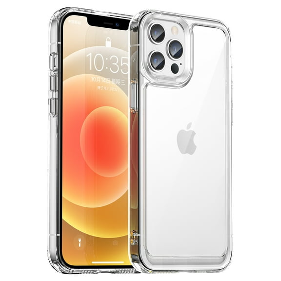 Dteck Case For iPhone 12 Pro Max,Shockproof Rubber Soft TPU Bumper Heavy Duty Acrylic Clear Hard Phone Case Cover,For iPhone 12 Pro Max 6.7 inch,Clear