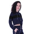 thumbnail image 4 of Moomaya Color Block Crop Hoodie Drawstring Pullover Casual Sports Jacket For Women-14, 4 of 7
