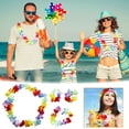 thumbnail image 2 of Qiweii Tropical Hawaiian Flower Lei Necklace - Colorful Artificial Blooms for Luau Pool Party, Beach Vacation, Summer Festival Decoration, Hawaiian Theme, 2 of 9