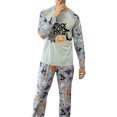 thumbnail image 3 of Argulvti Cute Family Parent-child Pajamas Cartoon Halloween Print Raglan Tops and Trousers Home Clothes Set, 3 of 9