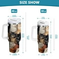 thumbnail image 3 of Cute Cats Black and White Tumbler with Handle and Straw Insulated Travel Mug Reusable Stainless Steel Water Bottle 40 oz, 3 of 7
