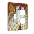 thumbnail image 1 of KuzmarK™ 2 Gang Single Toggle / Single Duplex Wall Plate - Tabby Shorthair Kitty Fairies with Black Eyed Susans Fantasy Cat Art by Denise Every, 1 of 1